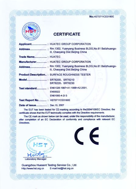 Chine HUATEC GROUP CORPORATION certifications