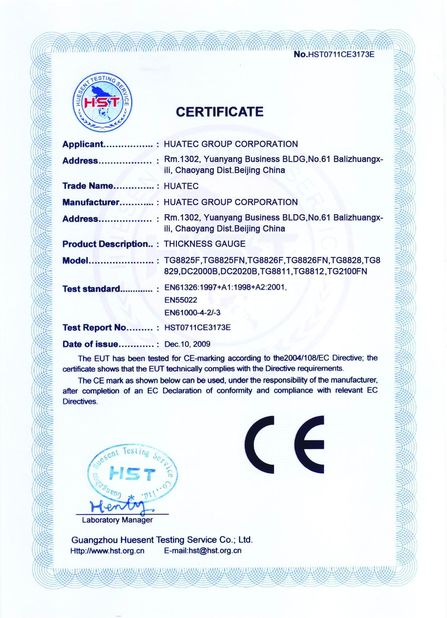 LA CHINE HUATEC GROUP CORPORATION certifications